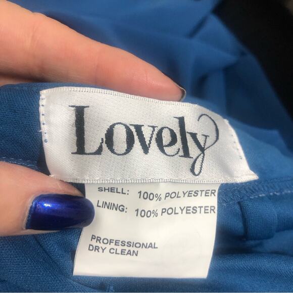 Lovely Harlow Bishop Sleeve Cutout Dress Dusk Blue 0 NWT - Picture 8 of 9